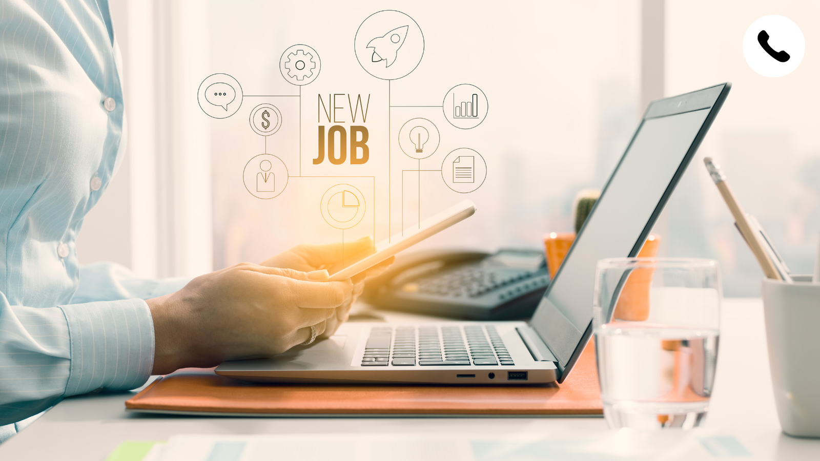 The Kymjojobs Team in a modern office environment